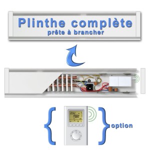 Plinthe électrique complète 185W - Longueur 1,00 mètre