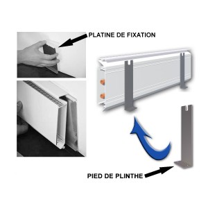 Pied de plinthe & Platine de fixation murale - Couleur Standard